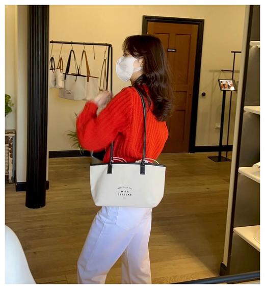 韩国小众牌𝐃𝐞𝐩𝐨𝐮𝐧𝐝纯元帆布包 尺寸33×11×18cm 手柄长36cm 商品图9