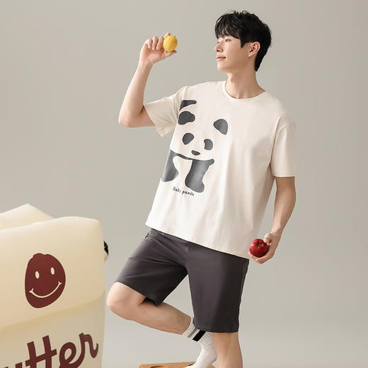 【简约，惬意的舒适】2024新款夏季短袖短裤纯棉睡衣男 运动宽松薄款 大码男士家居服套装-QQ 商品图2