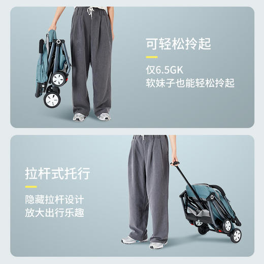 【双向睡篮 与宝宝面对面 贴心出行】安贝尼婴儿推车 可坐可躺轻便折叠 宝宝儿童婴儿车 手推车折叠式 高景观伞车-QQ 商品图2