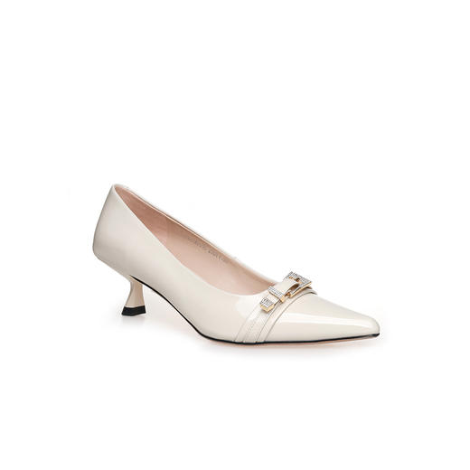 豪麟名鞋奥莱迪嘉女鞋皮鞋牛移膜革DJJPA42WP016白色  原价1660元 商品图0