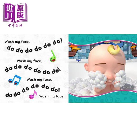 【中商原版】Cocomelon Sing Song 可可西瓜系列儿童纸板书3册 卡通动画图画书 亲子绘本 Bath Bedtime Potty Song  商品图3