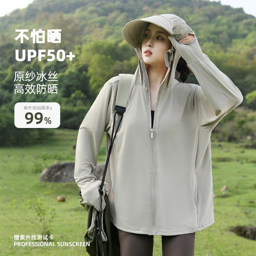2024新款防晒衣女夏季防紫外线UPF50+冰丝可拆镜片护手款薄防晒服 商品图3