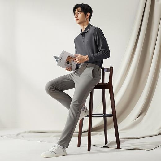 【高端系列】柒牌休闲裤男士2024秋季新款商务百搭色织条直筒长裤	127H72290 商品图1
