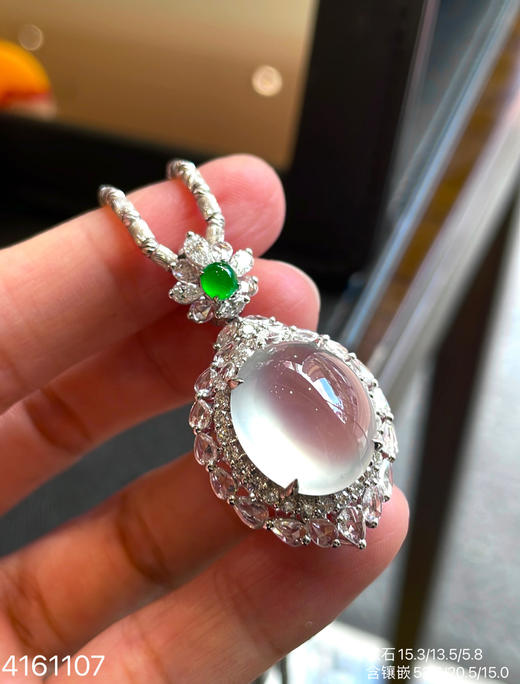 玻璃种蛋面耳坠/吊坠两用款【4161107】具体价格微信咨询 商品图3