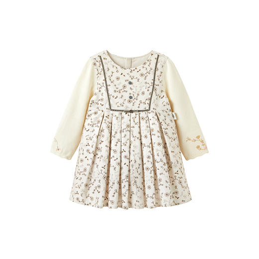 【商场同款】英氏女童连衣裙假两件裙子秋季长袖百褶裙新款 商品图4