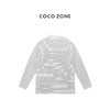 COCO ZONE 时尚休闲条纹T恤百搭翻领长袖上衣CC1B1409 商品缩略图1