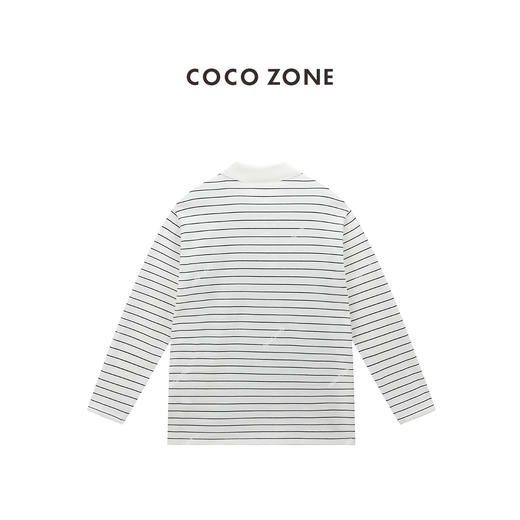 COCO ZONE 时尚休闲条纹T恤百搭翻领长袖上衣CC1B1409 商品图1