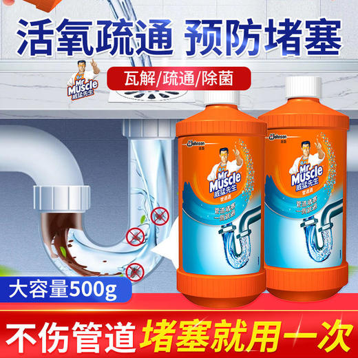 威猛先生管道疏通剂下水道马桶管道家用500g/瓶 商品图0