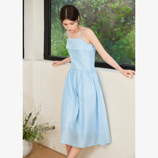 休闲甜美少女风随性连衣裙女春夏季宽松可调节吊带裙V1140880 商品图2