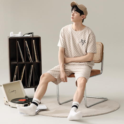 【简约，惬意的舒适】2024新款夏季短袖短裤纯棉睡衣男 运动宽松薄款 大码男士家居服套装-QQ 商品图9