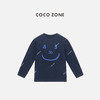 COCO ZONE 100棉设计感笑脸印花圆领长袖T恤CC2C1394 商品缩略图0