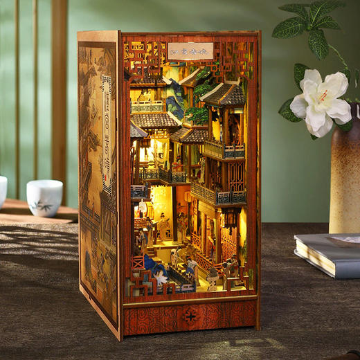 3d立体diy木质组装中国风手工书立模型送闺蜜生日礼物创意摆件 商品图4