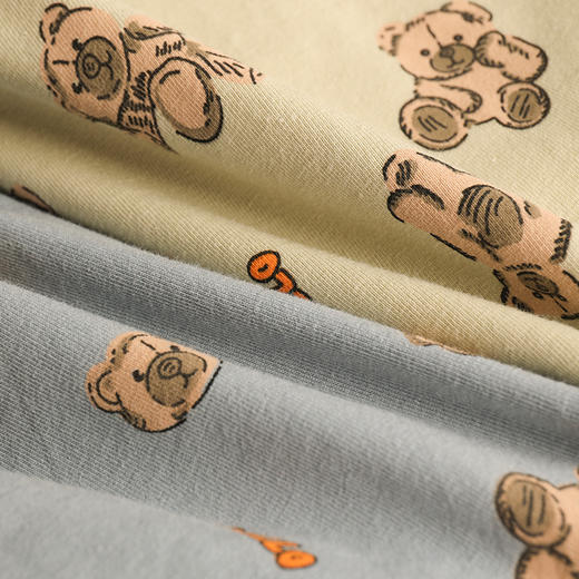 猛男粉  纯棉男士内裤男平角裤 可爱卡通小熊 透气中腰青年男生四角裤头裤衩 商品图4