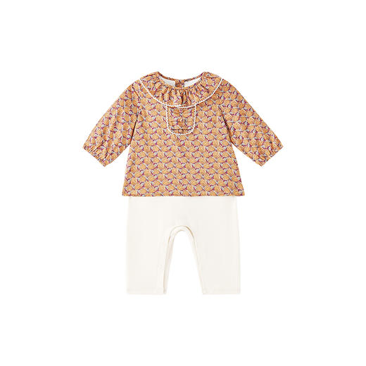 【高定系列】英氏旗舰童装秋季女童长袖羊毛莫代尔连身衣新款 商品图4