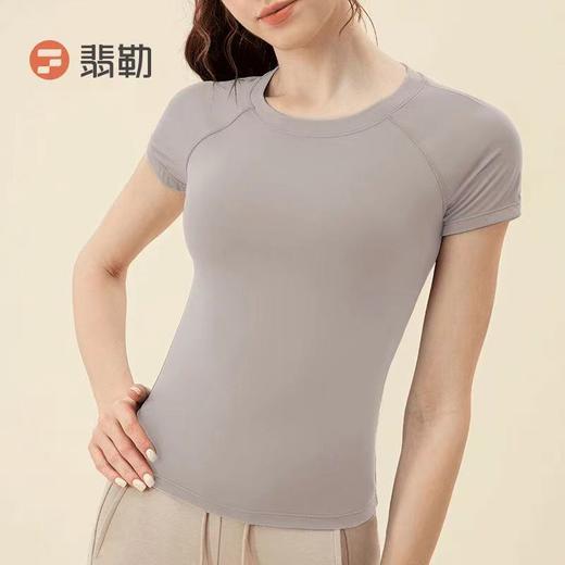 Fieder/翡勒夏季休闲运动健身悦尚短袖瑜伽柔软透气弹力圆领排汗 商品图4