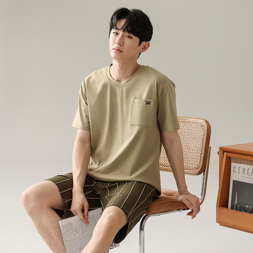 【简约，惬意的舒适】2024新款夏季短袖短裤纯棉睡衣男 运动宽松薄款 大码男士家居服套装-QQ 商品图10