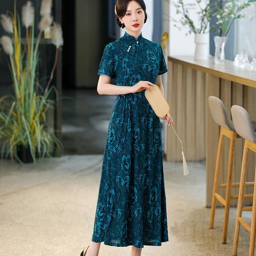 SYG-649新款女中国风复古气质长款中袖改良版连衣裙 商品图2