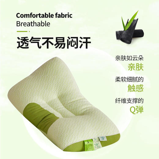 两只装【跟疲惫和酸痛saybyebye~】新款竹炭纤维母婴A类SPA可水洗护颈枕芯针织棉透气枕头 商品图4