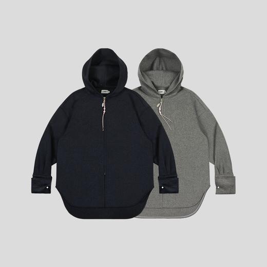 GOODBAI 916仿珍珠袖扣oversize连帽串珠含绵羊毛外套 商品图1