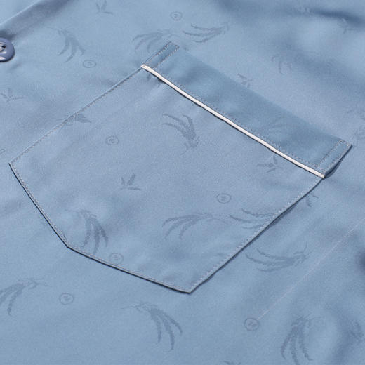 都市丽人都市锋尚睡衣好睡好眠长袖冰雪丝提花薄男士丝质套装FHT1D2 商品图9