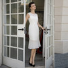 IWY/气质显瘦白色无袖内搭连衣裙女西装外套百搭法式长裙优雅鱼尾裙 Q1062 商品缩略图0