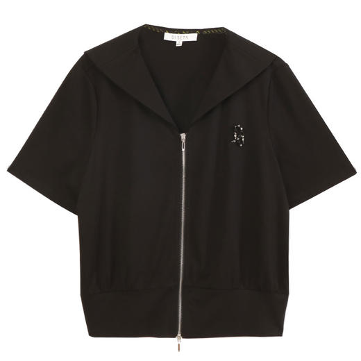 玳莎海军领短款外套女2024年秋季新款钉珠拉链设计感小众针织衫  EC37101 商品图4