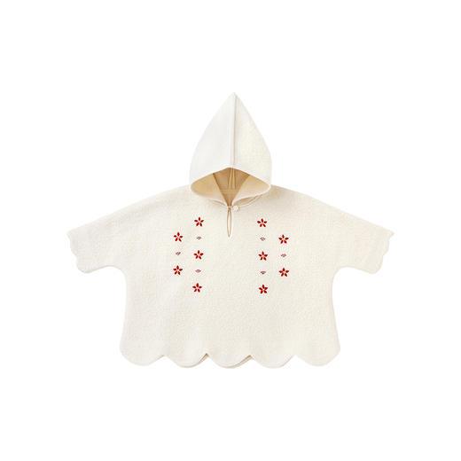 【高定系列】英氏绵羊毛保暖斗篷秋季女童外套连帽上衣新款 商品图4