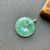 冰种晴水绿飘花翡翠平安扣18k白金钻石镶嵌 商品缩略图0