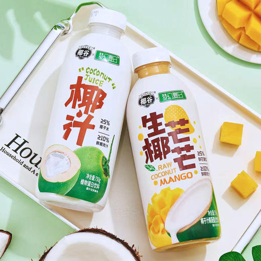 椰谷 梦幻夏日 生椰芒芒精品系列 （椰子汁果蔬蛋白饮料） 750g×8瓶 冲调饮料 商品图1