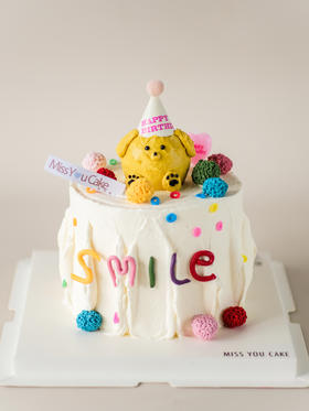 定制款裸蛋糕 - 快乐修狗狗