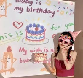 蛋糕配件-今天我生日英文