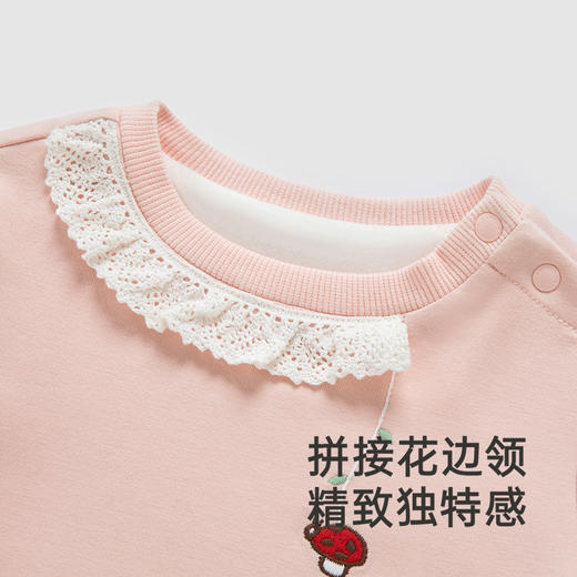 【商场同款】英氏童装女童卫衣秋冬加绒长袖卫衣休闲上衣新款 商品图1