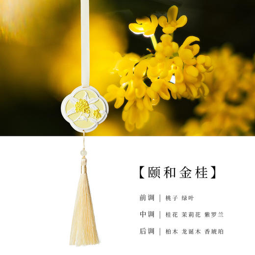 【颐和金桂香薰石膏片】车载衣柜挂件 持续留香除异味 国风扩香衣橱香氛  商品图5