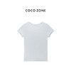 COCO ZONE 100棉正肩圆领短袖T恤修身显瘦上衣CC1B1435 商品缩略图0