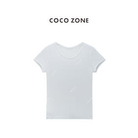 COCO ZONE 100棉正肩圆领短袖T恤修身显瘦上衣CC1B1435