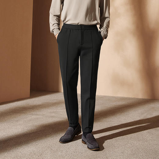 【中华立领】柒牌华夫格休闲裤男士2024秋季新款时尚百搭束脚长裤	127H71100 商品图1