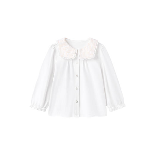 【商场同款】英氏儿童衬衫纯棉长袖女童衬衫休闲纯色上衣新款 商品图4