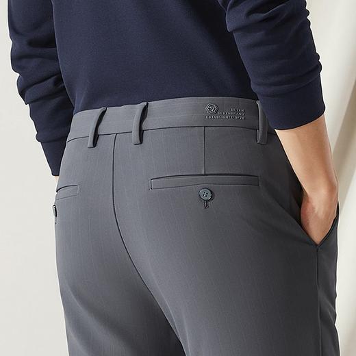 【高端系列】柒牌休闲裤男士2024秋季新款商务百搭色织条直筒长裤	127H72290 商品图2