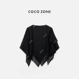 COCO ZONE 100绵羊毛简约百搭披肩纯色小方巾CC2C1358