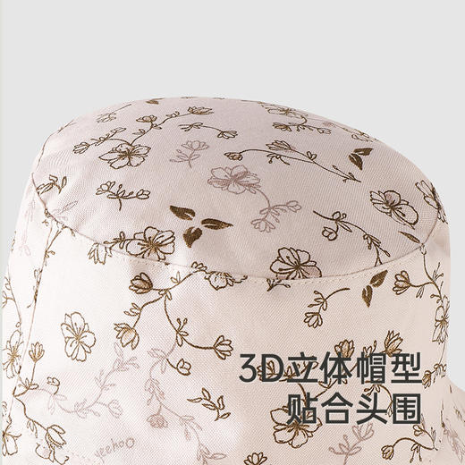 【商场同款】英氏儿童碎花渔夫帽纯棉女童防晒遮阳帽子新款 商品图1