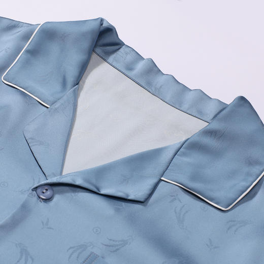 都市丽人都市锋尚睡衣好睡好眠长袖冰雪丝提花薄男士丝质套装FHT1D2 商品图4