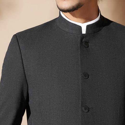 【婚礼季/中华立领】柒牌西装男套装2025秋季新款条纹提花五粒单排扣西服	127C70610 商品图2