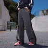ACEYKYB秋季长裤新款猫须毛边水洗黑裤子潮流美式街头宽松直筒牛仔裤 商品缩略图1