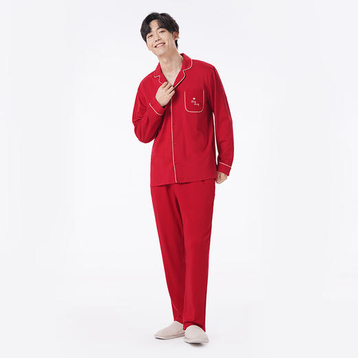 都市丽人都市锋尚睡衣亲情蜜语长袖双面无尘棉薄男士棉质长袖套装FHT9A6 商品图7