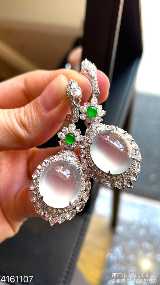 玻璃种蛋面耳坠/吊坠两用款【4161107】具体价格微信咨询 商品图6