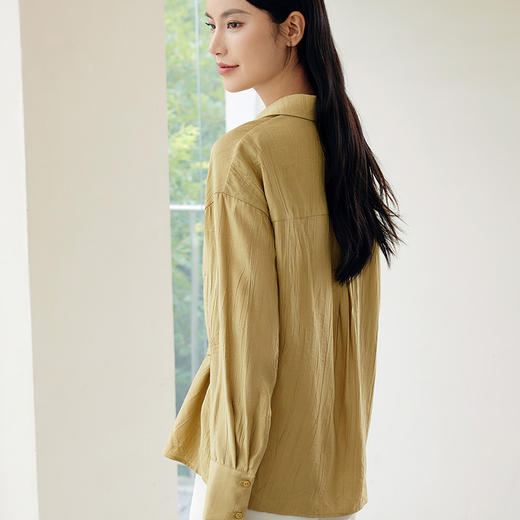 玳莎时尚不规则设计感衬衫女2024年秋季新款可调节腰带长袖外套  EC31302 商品图3