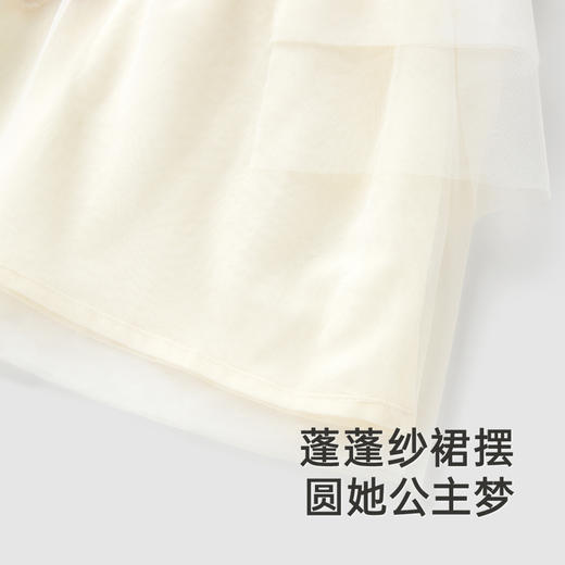 【高定系列】英氏女童纱裙连衣裙可爱羊绒公主裙新款女童裙子 商品图1