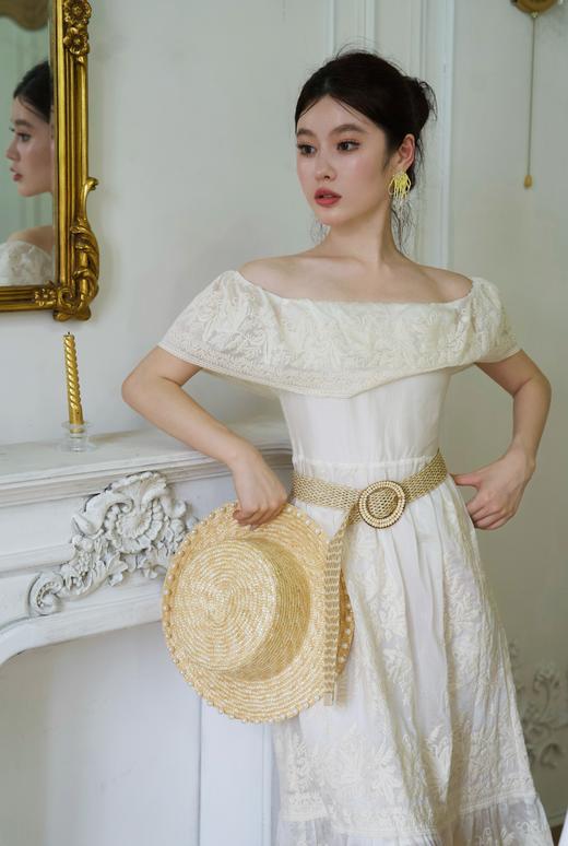 【门店同款】夏季重工刺绣一字肩连衣裙158400856 商品图2