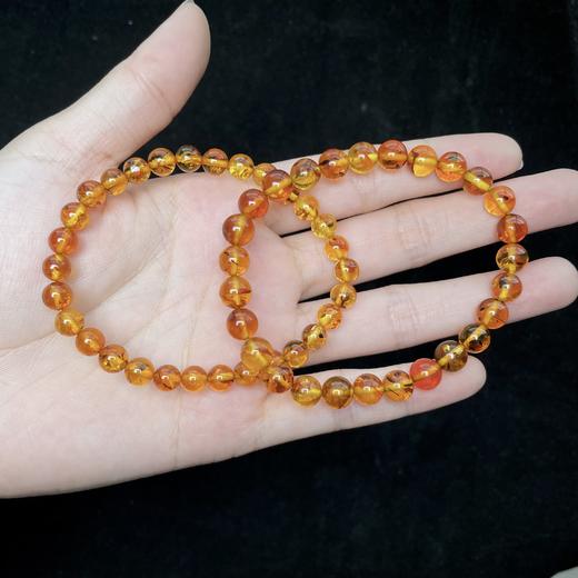 玉美人菲菲HZ#琥珀单圈手串-圆珠约7mm-多样性发一 商品图0