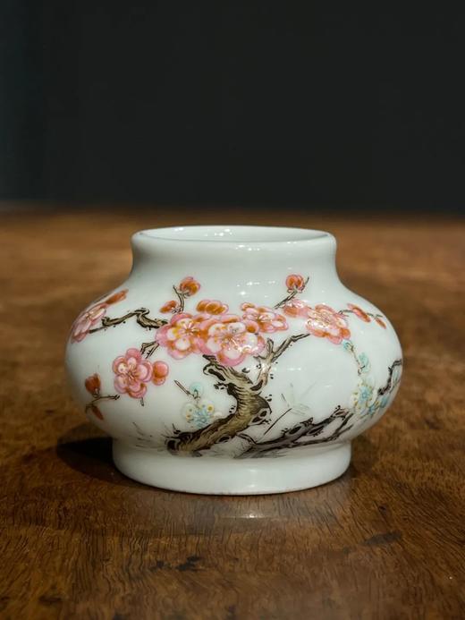 瓷胎珐琅彩梅花纹水盂，顺丰包邮 商品图0